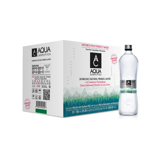 Aqua Carpatica Natural Sparkling Mineral Bottled Water 12 Case