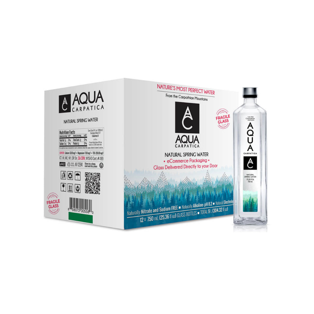 Aqua Carpatica Natural Spring Bottled Water 12 Case