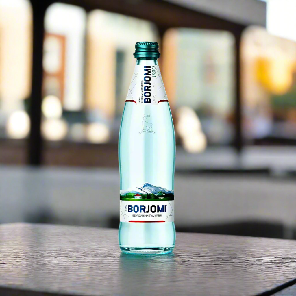 Naturally sparkling water from Georgia in a 500mL 